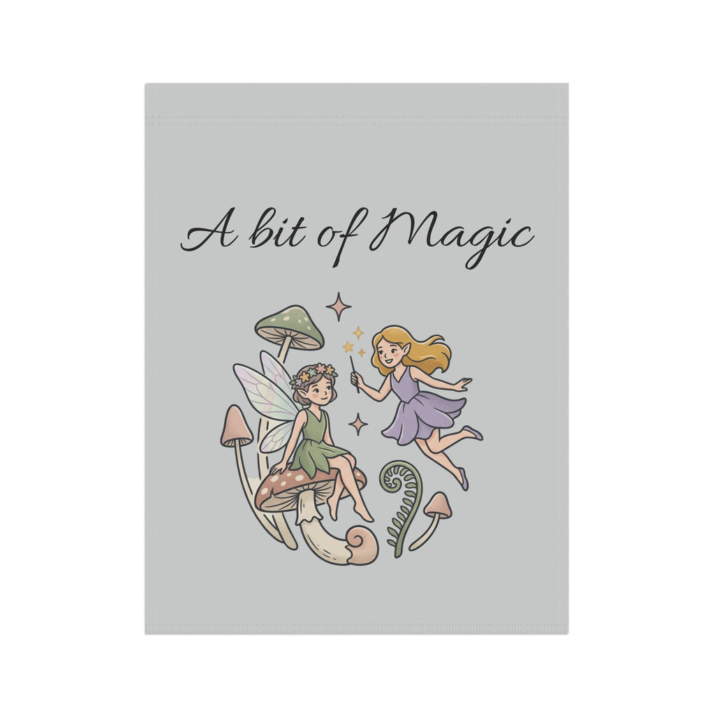 A Bit of Magic Garden Flag — Fairy Mushroom House Banner