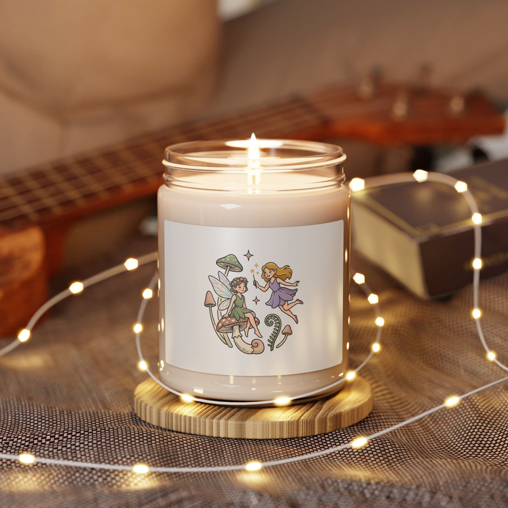 Fairy Friends Soy Candle — 9oz Scented Jar (whimsical mushroom fairies)