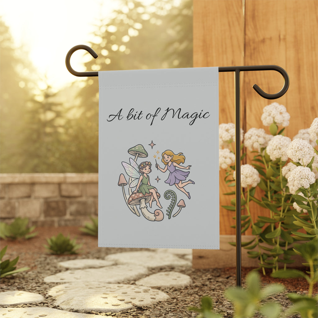 A Bit of Magic Garden Flag — Fairy Mushroom House Banner