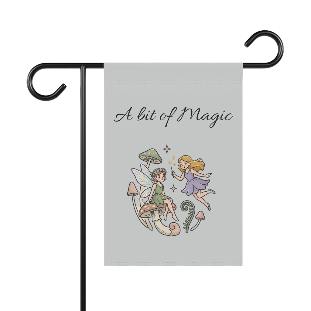 A Bit of Magic Garden Flag — Fairy Mushroom House Banner