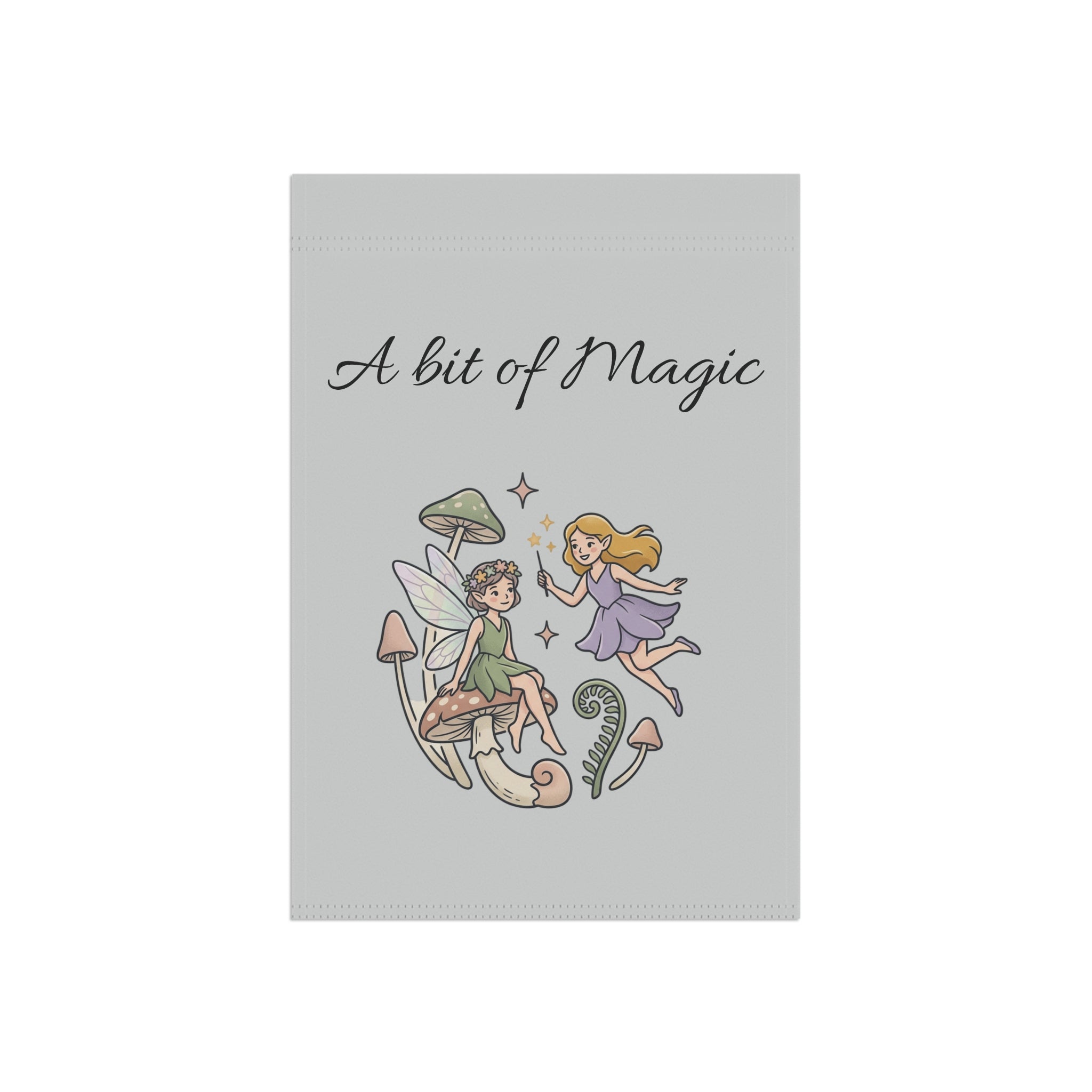 A Bit of Magic Garden Flag — Fairy Mushroom House Banner