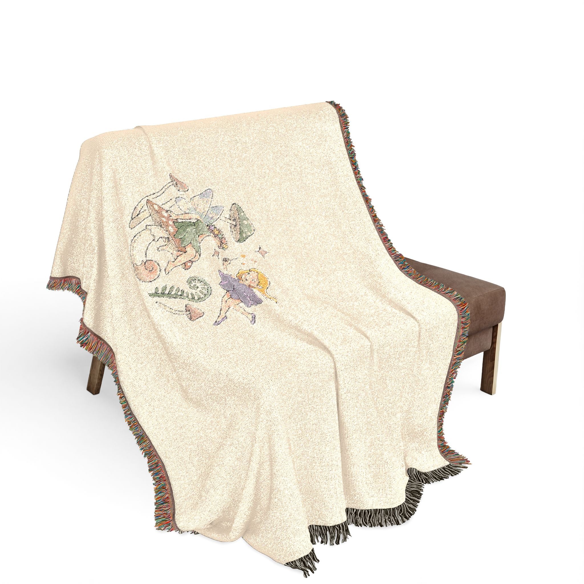 Woven Blanket — Whimsical Floral Medallion Throw