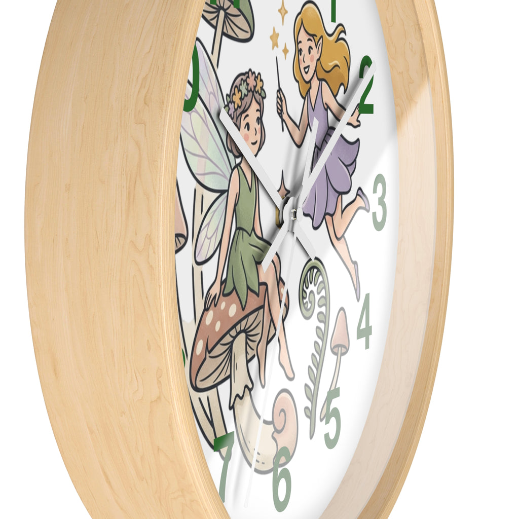 Fairy Mushroom Wall Clock — Whimsical Nursery Decor for Kids