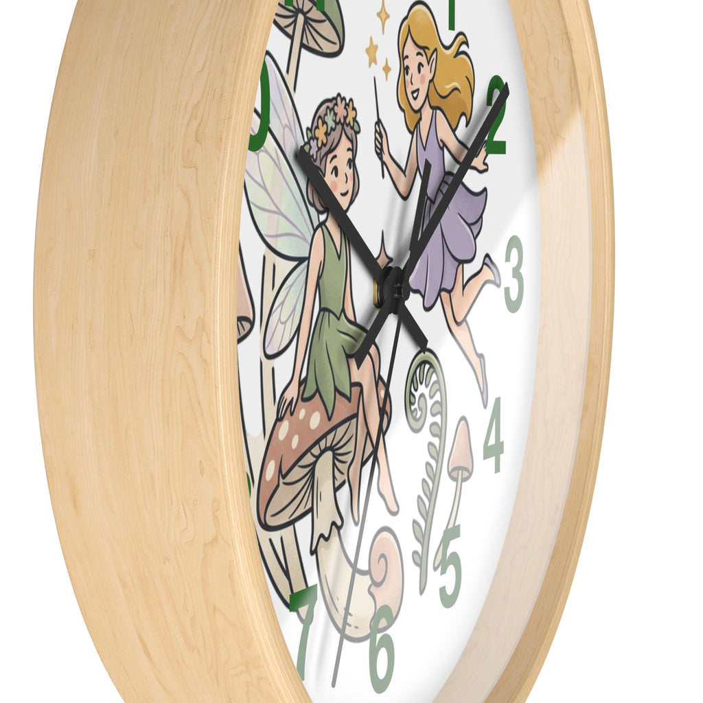 Fairy Mushroom Wall Clock — Whimsical Nursery Decor for Kids