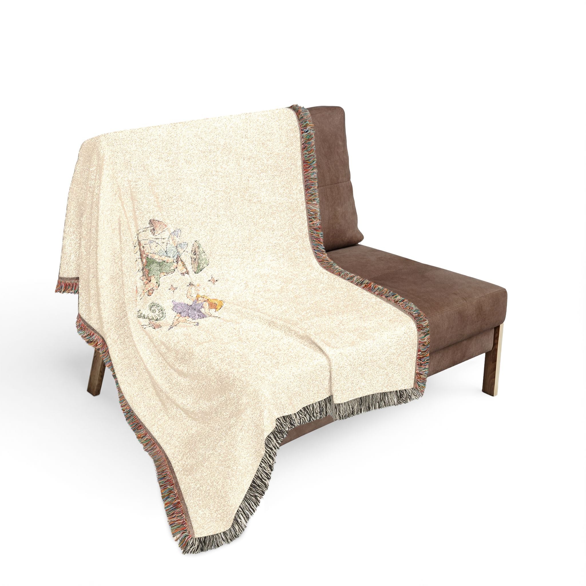 Woven Blanket — Whimsical Floral Medallion Throw