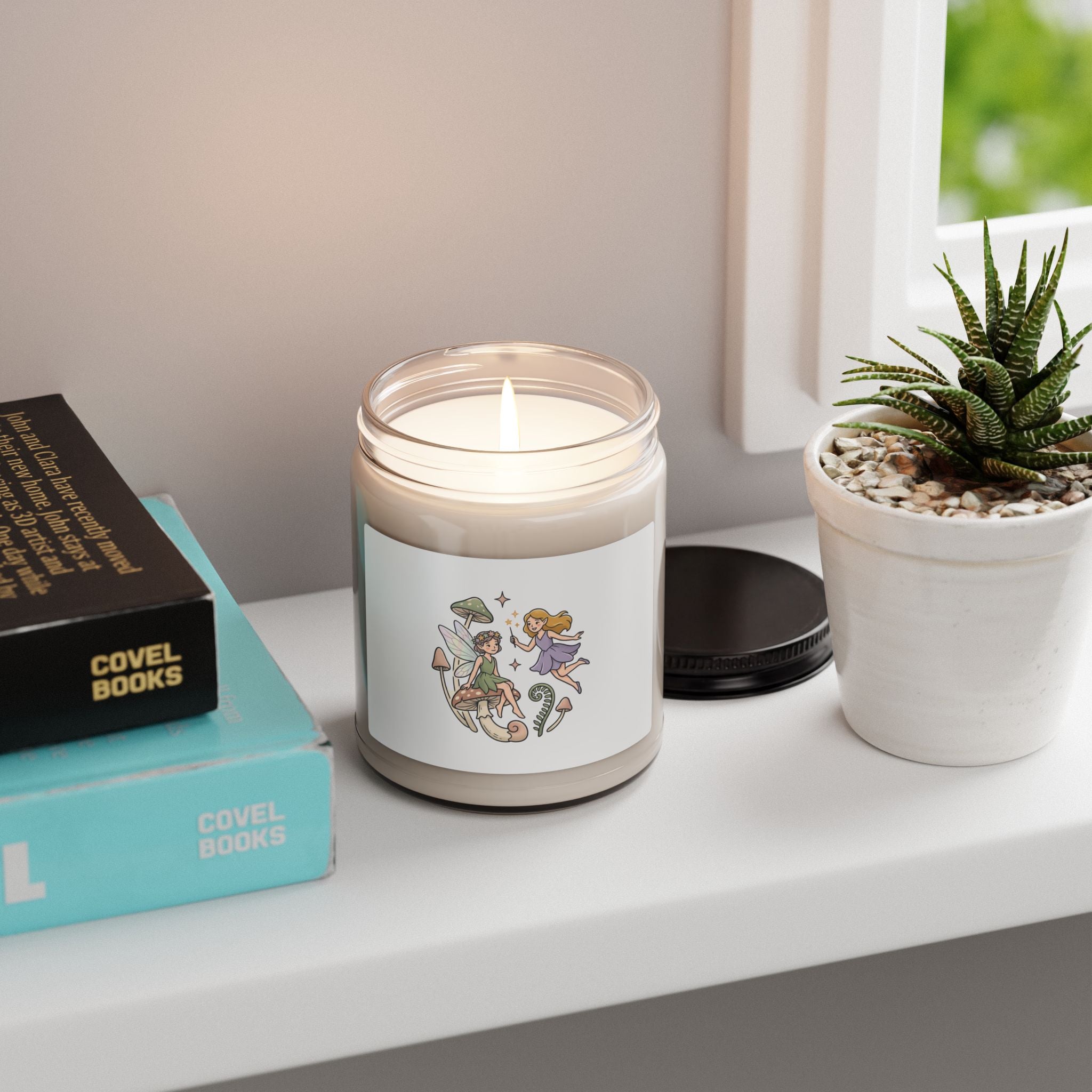 Fairy Friends Soy Candle — 9oz Scented Jar (whimsical mushroom fairies)