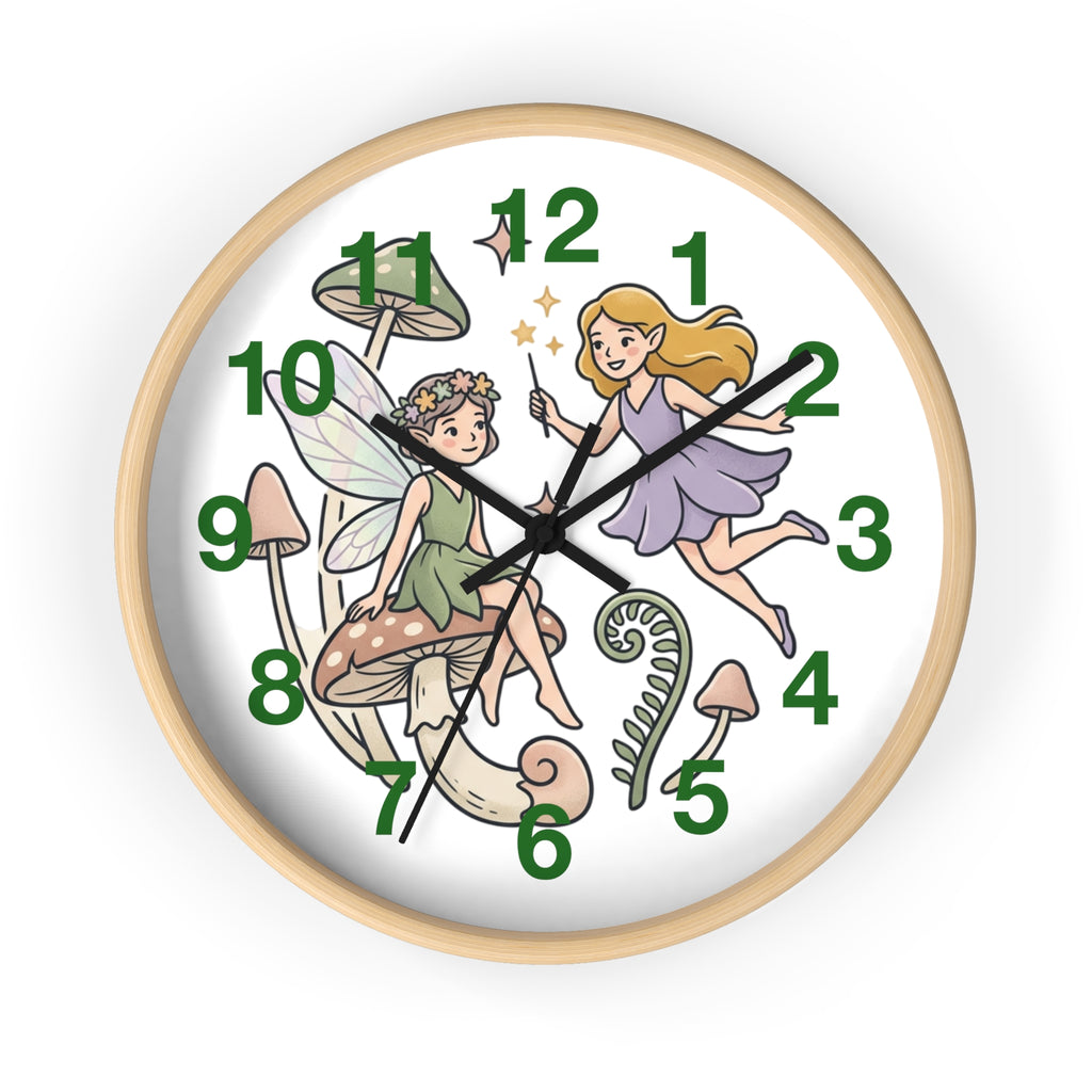 Fairy Mushroom Wall Clock — Whimsical Nursery Decor for Kids