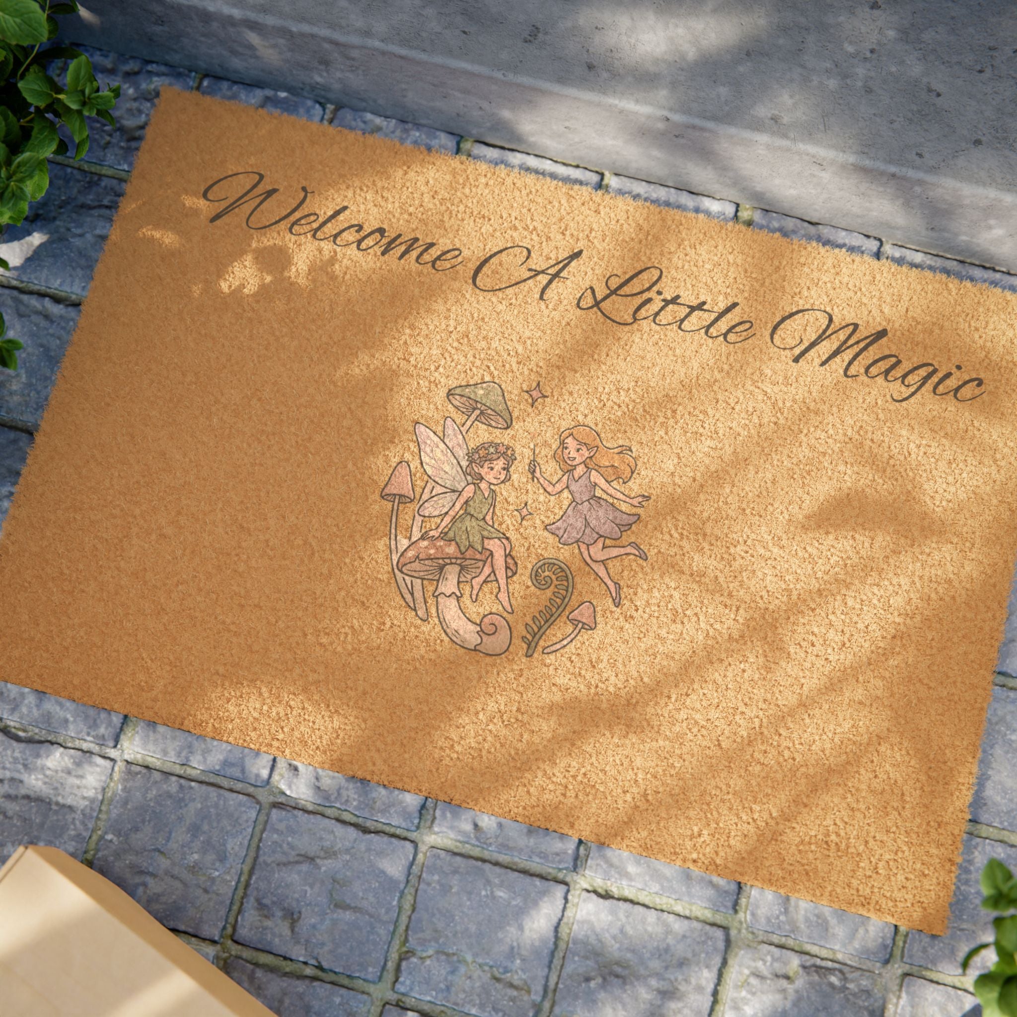 Doormat — "Welcome A Little Magic" Fairy Coir Welcome Mat